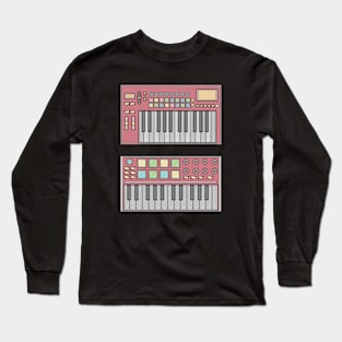 Red Mini Synthesizer Long Sleeve T-Shirt